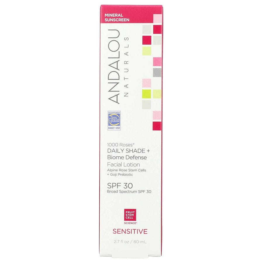 Andalou Naturals Sensitive Daily Shade + Biome Defense SPF 30 Facial Lotion 2.7 fl. oz.