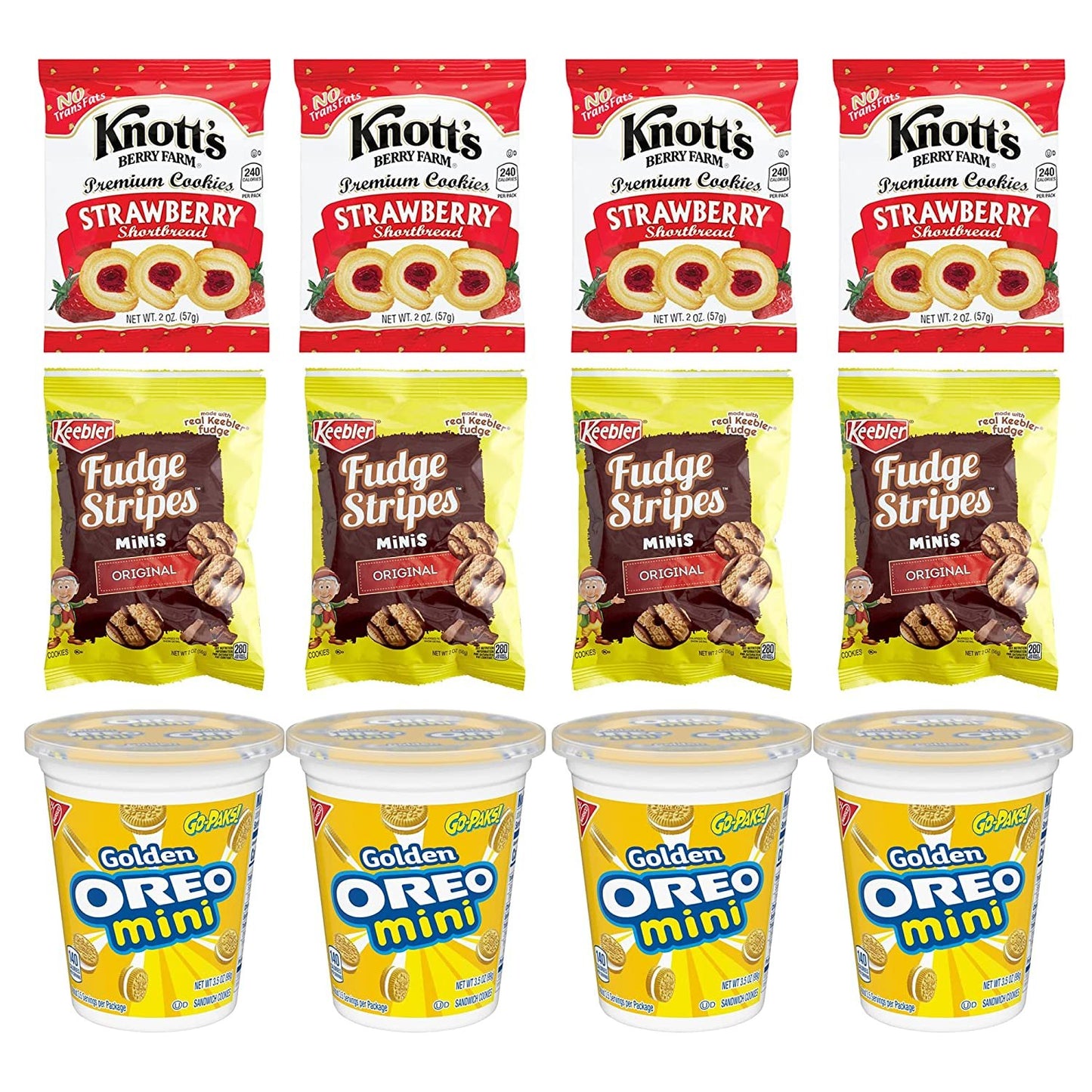 Knott's, Keebler Fudge Strips, Golden Oreo Mini Cookies Variety Pack - 12 count