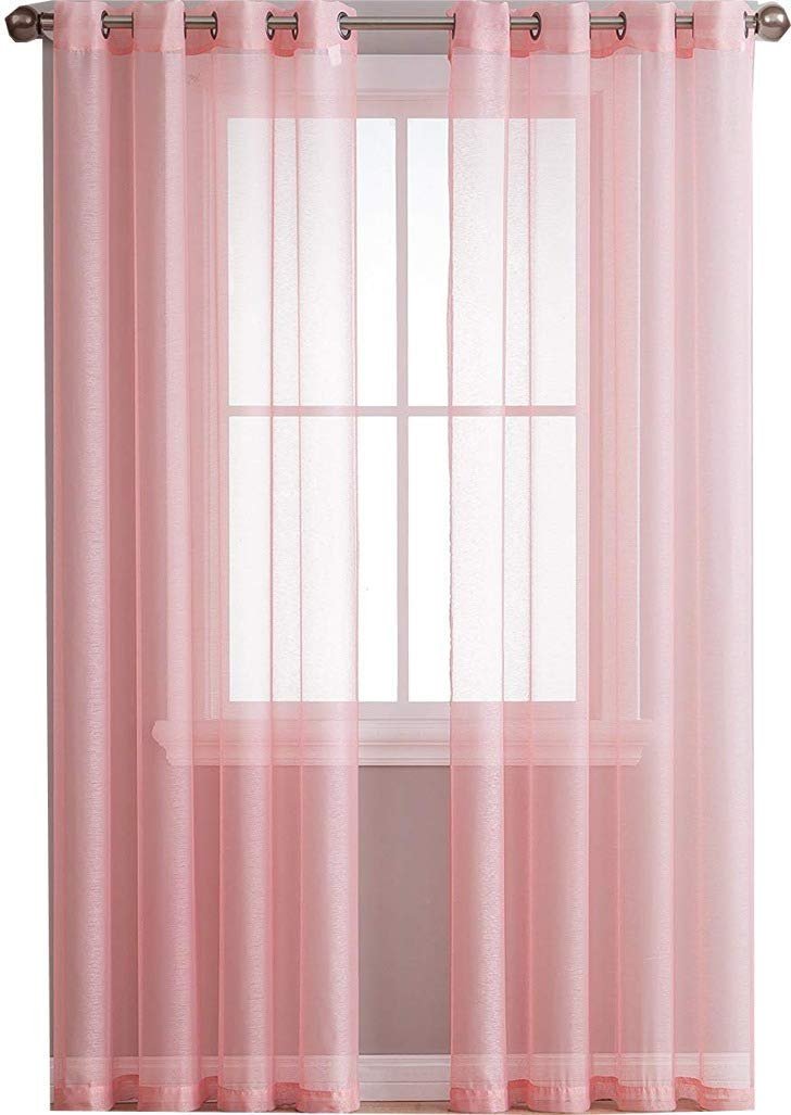 2PC Voile Window Sheer Curtains Grommet Panels Bedroom & Living Room 54" X 84"