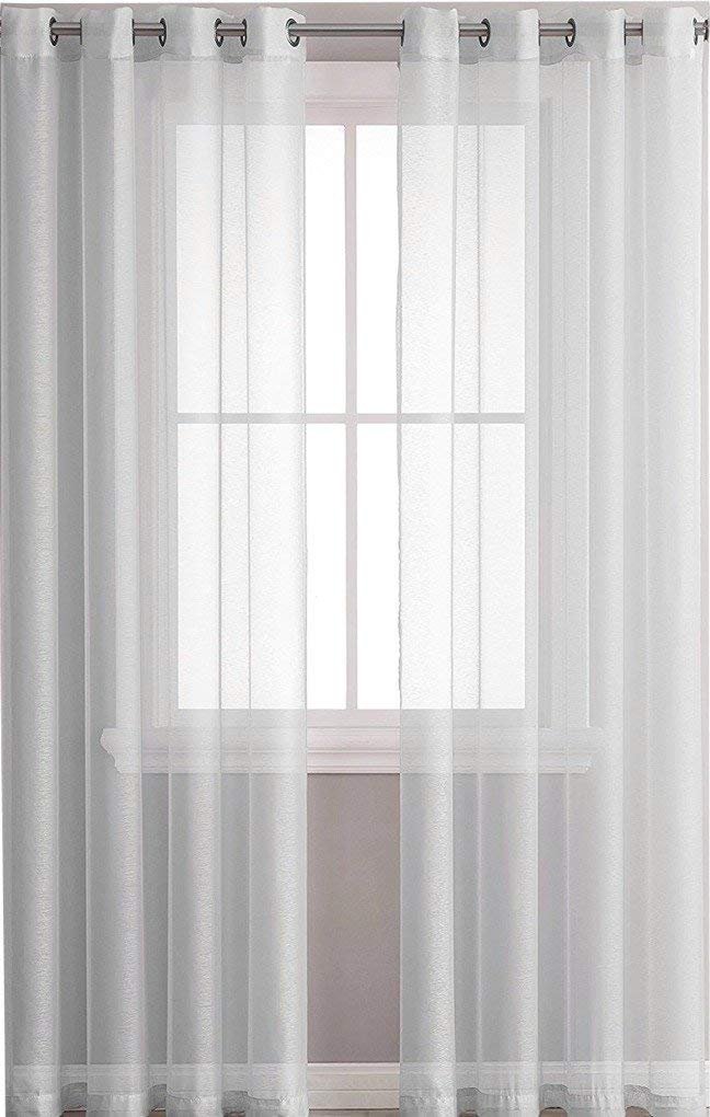 2PC Voile Window Sheer Curtains Grommet Panels Bedroom & Living Room 54" X 84"