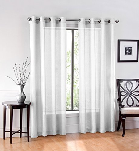 2PC Voile Window Sheer Curtains Grommet Panels Bedroom & Living Room 54" X 84"