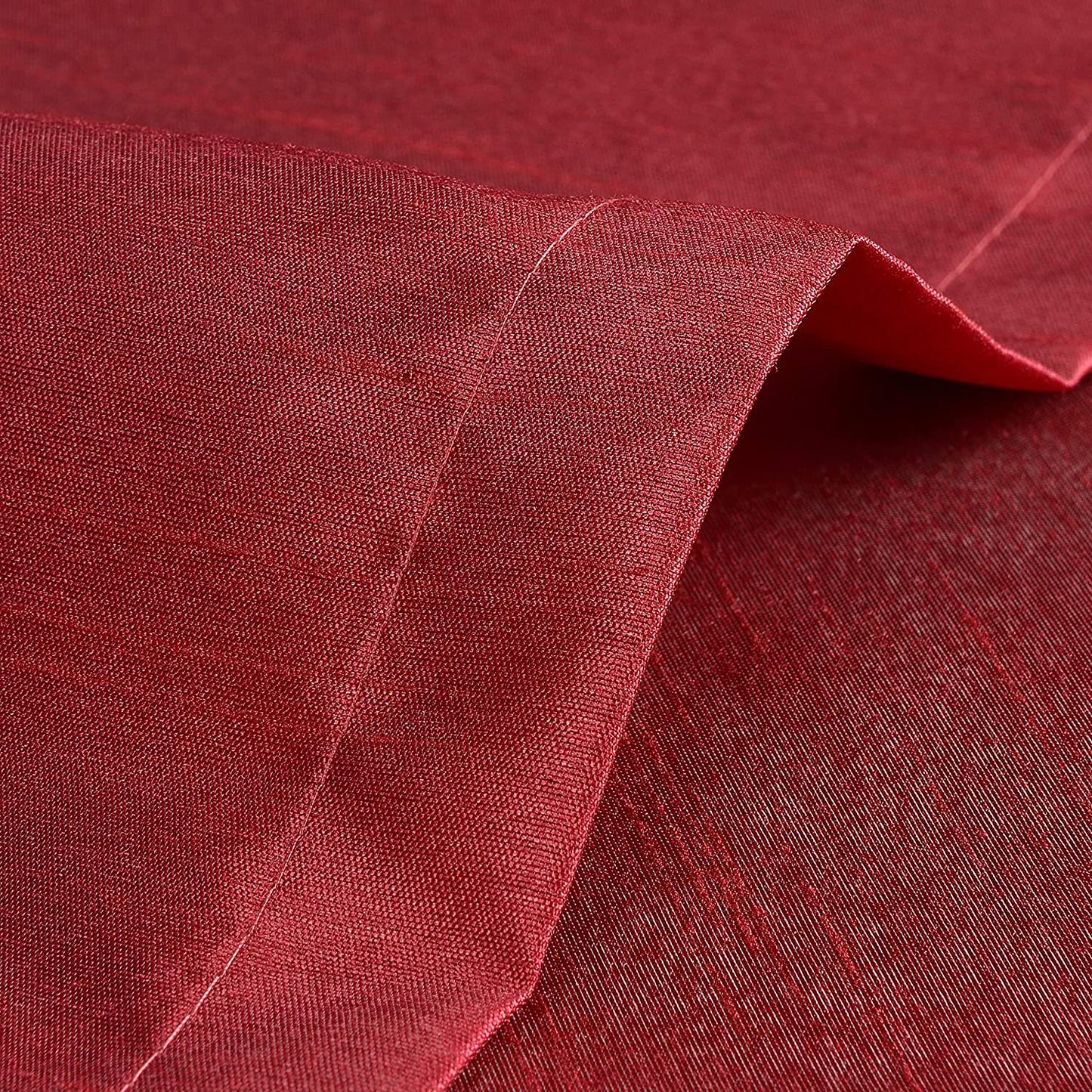 Ruthy's Textile 2 - Piece Semi Sheer Faux Silk Grommet Curtains Window Panels for Home Living Room/Bedroom - 54" by 84" Inch Long - Red