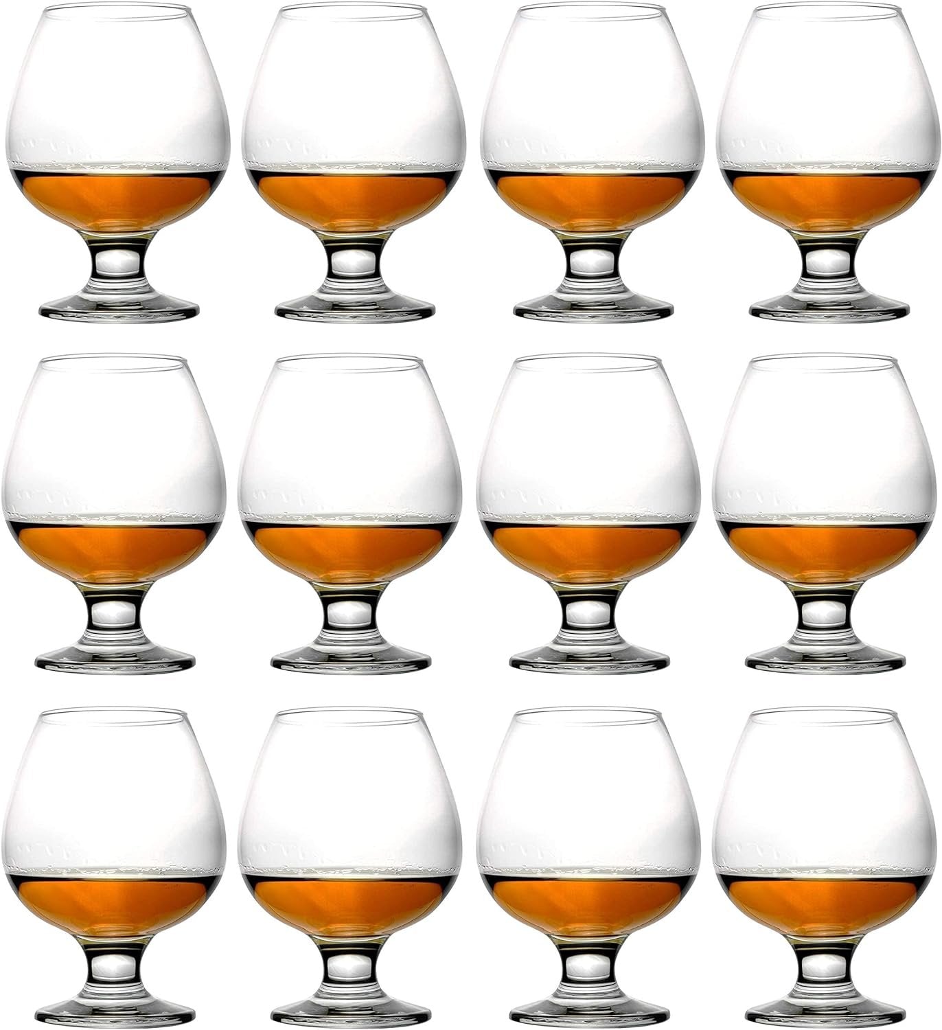 Epure Collection 12 Piece Glass Set - For Drinking Brandy, Bourbon, and Wine (Brandy (13.25 oz))