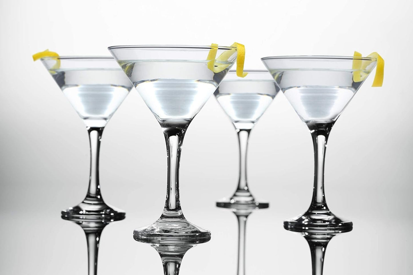 epure Milano Collection 4 Piece Stemmed Martini Glass Set - For Drinking Martinis, Manhattans, Vodka, Gin, and Cocktails (Martini Glass (6 oz))