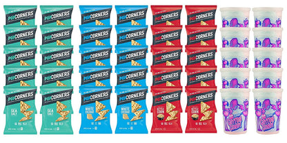 POPCORNERS Carnival Kettle, Sea Salt, White Cheddar, Popped Corn Chips and Fun Sweets Classic Cotton Candy verity Pack – 40 Count