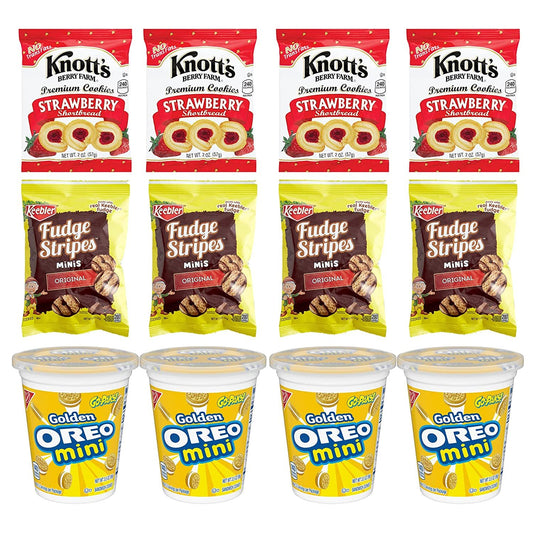 Knott's, Keebler Fudge Strips, Golden Oreo Mini Cookies Variety Pack - 12 count