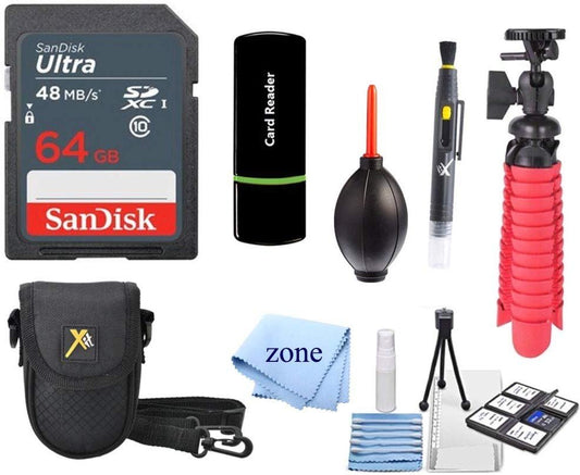 Accessory Kit for Sony Cyber-Shot DSC-W800, W800/B, W800/S, DSC-W830, DSCW830/B, DSCW830 DSCWX220/B DSC-WX350 Digital Camera Includes Memory Card + Case + More (Standard Kit)