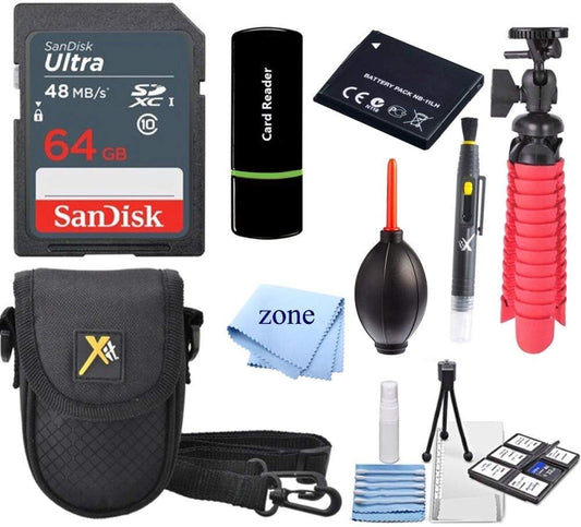 Accessory Kit for Canon PowerShot ELPH 180, ELPH 190, ELPH 360 Digital Camera Includes Memory Card + Case + More (Standard Kit)