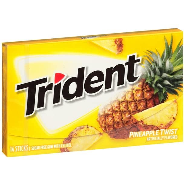 Ruthy's Outlet Trident Chewing Gum Variety Pack Sugar Free Fruit Watermelon Twist & Tropical Twist ,Spearmint, Perfect Peppermint 10 Pack Assorted Flavors