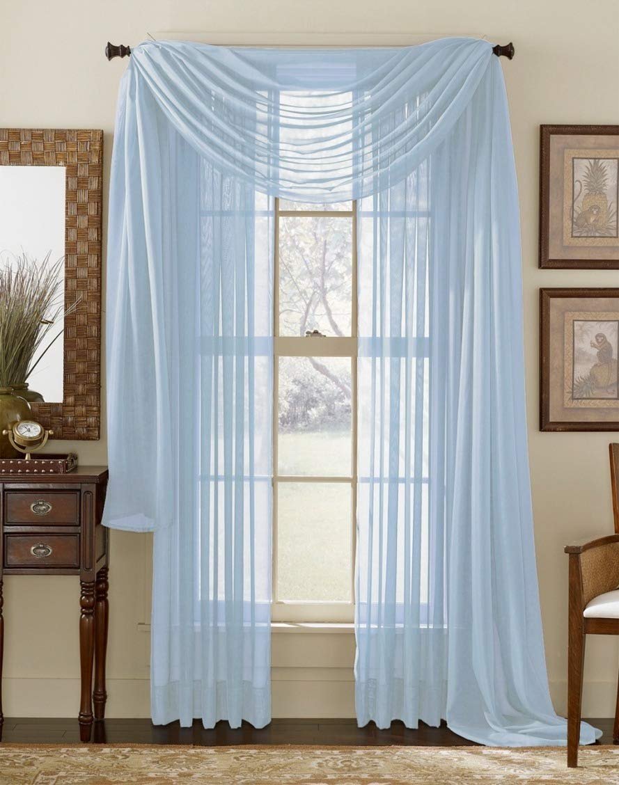 2PC Voile Window Sheer Curtains Grommet Panels Bedroom & Living Room 54" X 84"