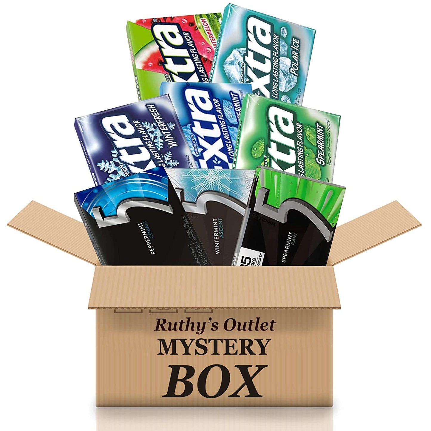 Ruthy’s Outlet chewing gum variety Assorted Flavor pack – 5 Gum & Extra Long Lasting Sugar Free Chewing Gum Variety Flavor packs