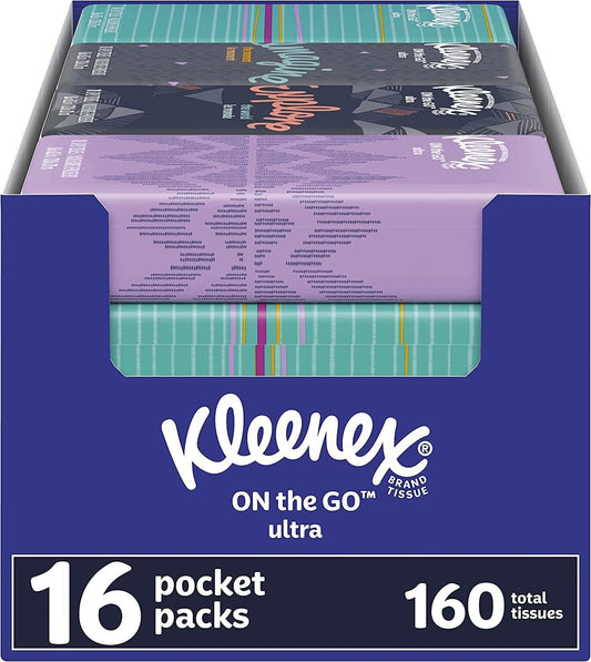 Kleenex 16 Pocket Packs (10 per pack), White, Box