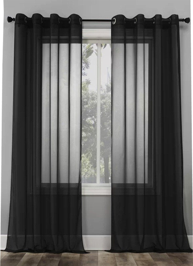 2PC Voile Window Sheer Curtains Grommet Panels Bedroom & Living Room 54" X 84"