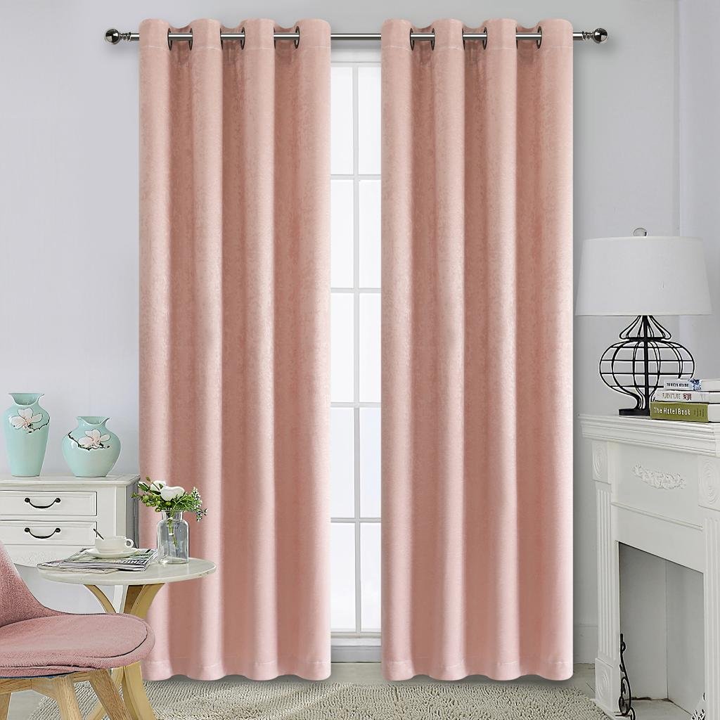 Ruthyâ€™s Textile Blackout Curtains for Bedroom - Grommet Room Darkening Curtains for Living Room, Set of 2 Panels - Size 52 X 84 Inch Each