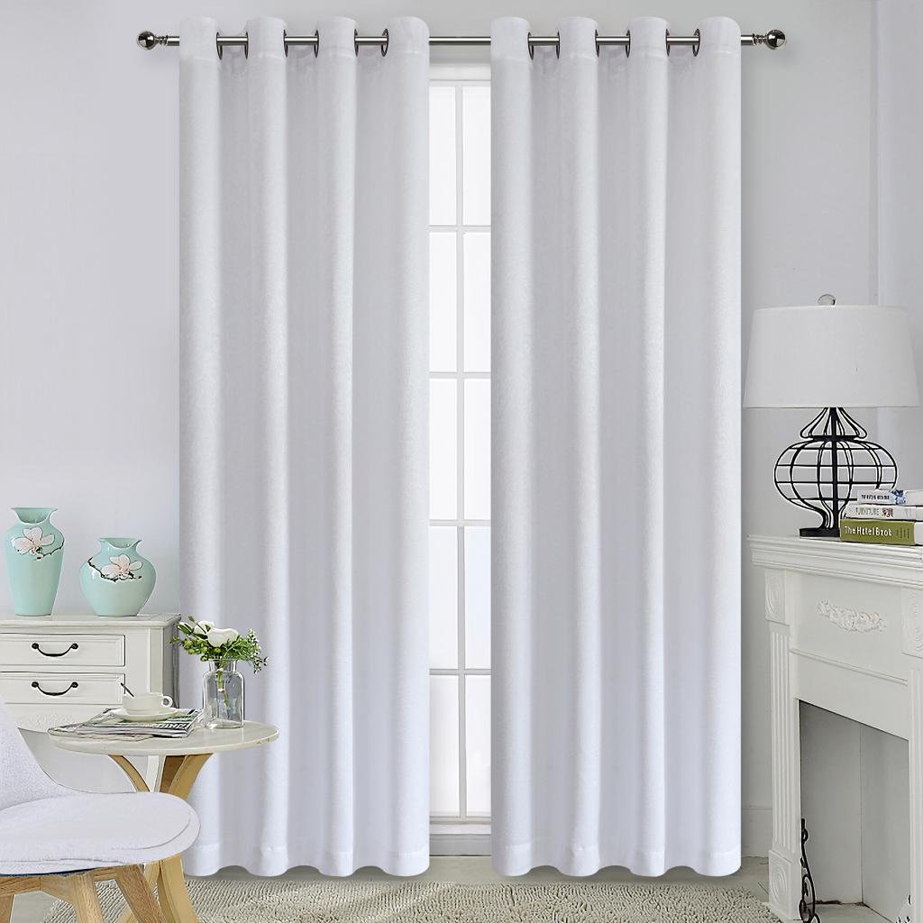 Ruthyâ€™s Textile Blackout Curtains for Bedroom - Grommet Room Darkening Curtains for Living Room, Set of 2 Panels - Size 52 X 84 Inch Each