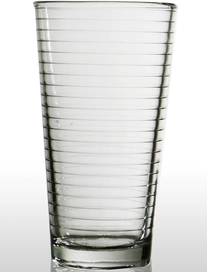 Ruthy's Outlet Drinking Glasses Set of 4 Glass Cups, 14 Oz. Basic Cooler Glassware, ideal for Water, Juice, Cocktails, Iced Tea and more. Dishwasher Safe.
