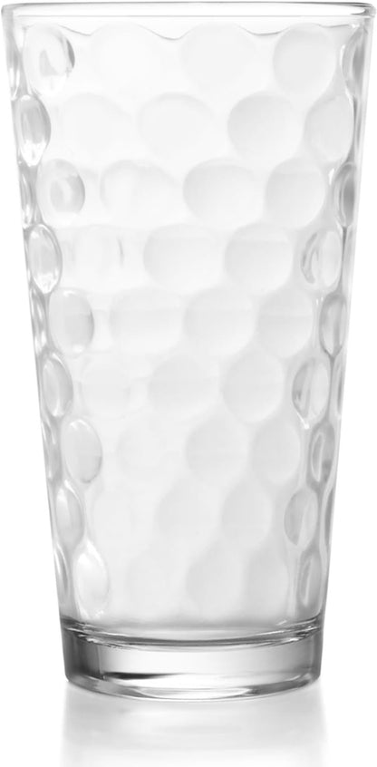 Ruthy's Outlet Drinking Glasses Set of 4 Glass Cups, 14 Oz. Basic Cooler Glassware, ideal for Water, Juice, Cocktails, Iced Tea and more. Dishwasher Safe.