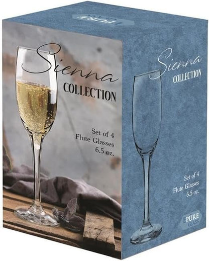 Ruthy's Outlet Epure Chardonnay Glass,Clear Champagne Glasses 13 oz 6 Pack Elegant Stemmed Champagne Glasses Sparkling Wine Glasses for Gift,Birthday,Parties,Wedding, Bar