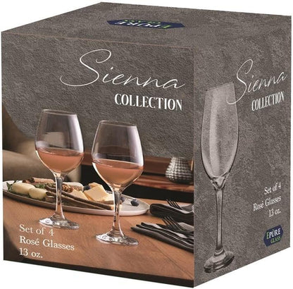 Ruthy's Outlet Epure Chardonnay Glass,Clear Champagne Glasses 13 oz 6 Pack Elegant Stemmed Champagne Glasses Sparkling Wine Glasses for Gift,Birthday,Parties,Wedding, Bar