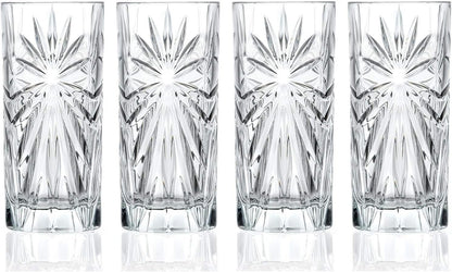 RCR Cristalleria Italiana Crystal Glass Drinkware Set (DOF Whiskey (10.65 oz) & Highball Tumbler (12 oz) - 12 Piece)