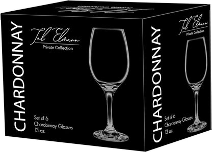 Ruthy's Outlet Epure Chardonnay Glass,Clear Champagne Glasses 13 oz 6 Pack Elegant Stemmed Champagne Glasses Sparkling Wine Glasses for Gift,Birthday,Parties,Wedding, Bar