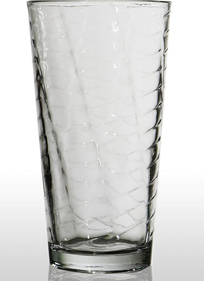 Ruthy's Outlet Drinking Glasses Set of 4 Glass Cups, 14 Oz. Basic Cooler Glassware, ideal for Water, Juice, Cocktails, Iced Tea and more. Dishwasher Safe.